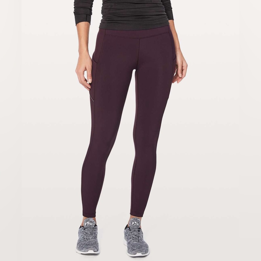 Lululemon Speed Up Tight Warp Tech Fleece 28" Black Cherry Size 4